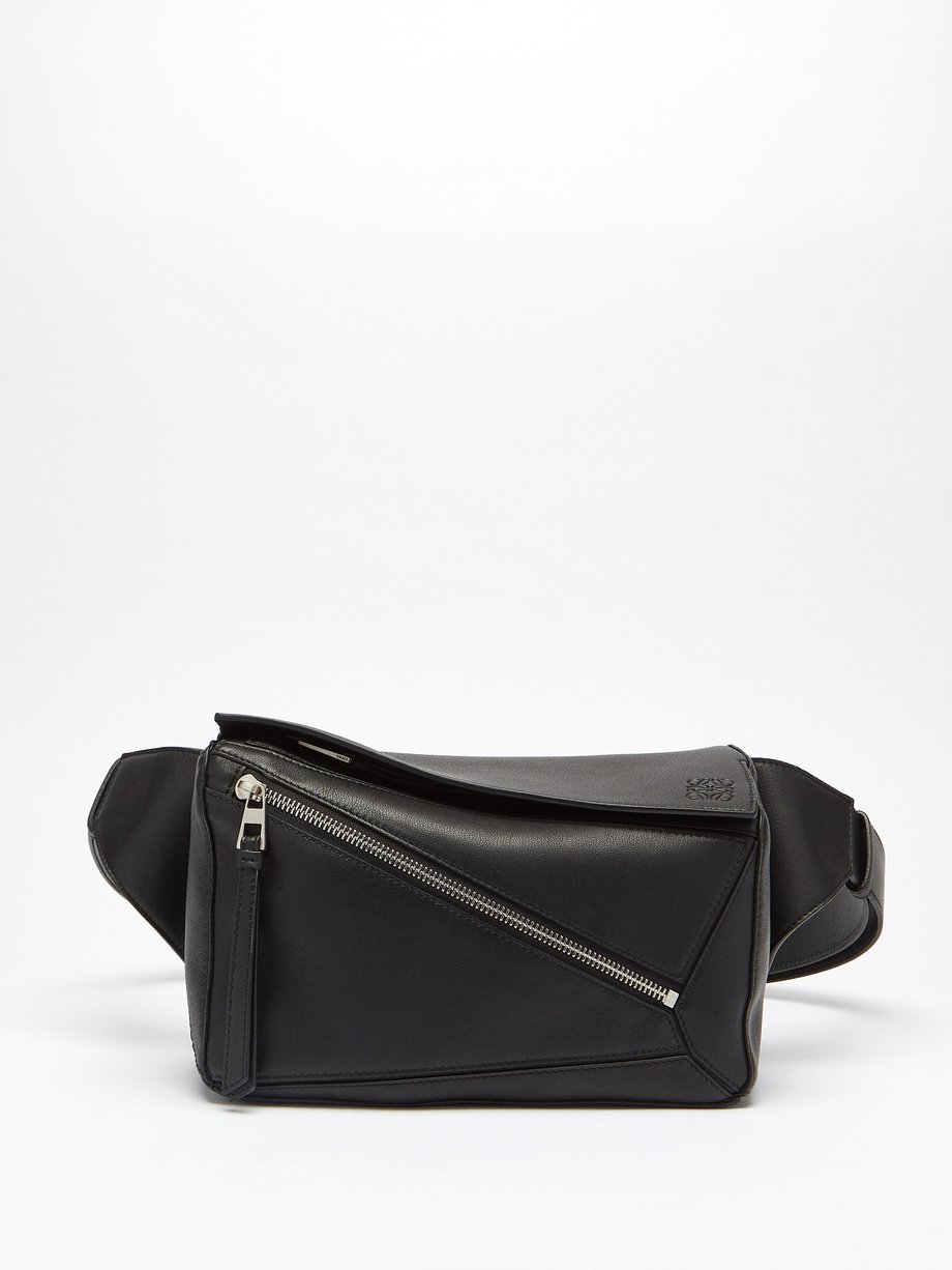 Black Puzzle leather belt bag LOEWE MATCHES UK