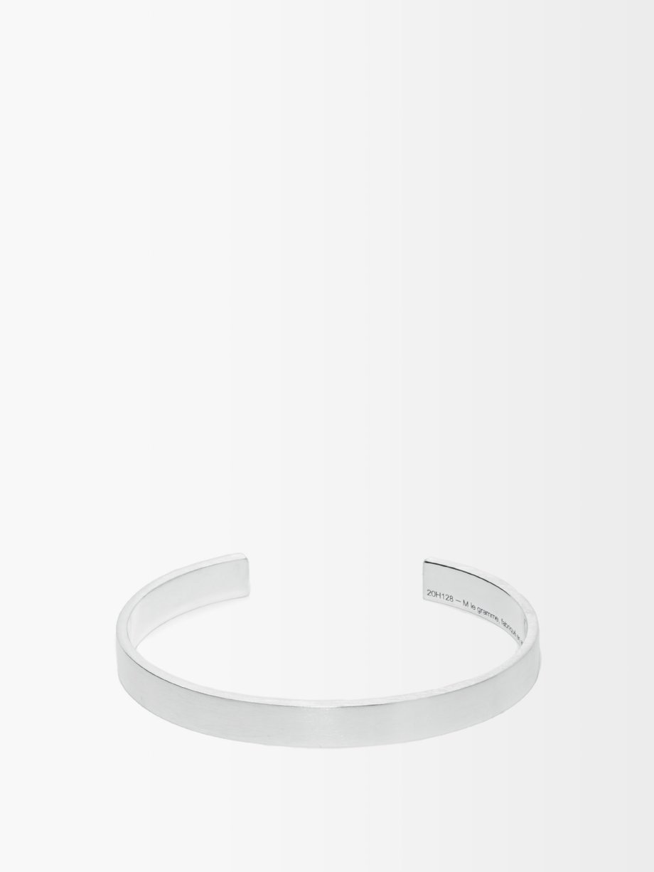 Silver 21g brushed sterling-silver ribbon bracelet | Le Gramme