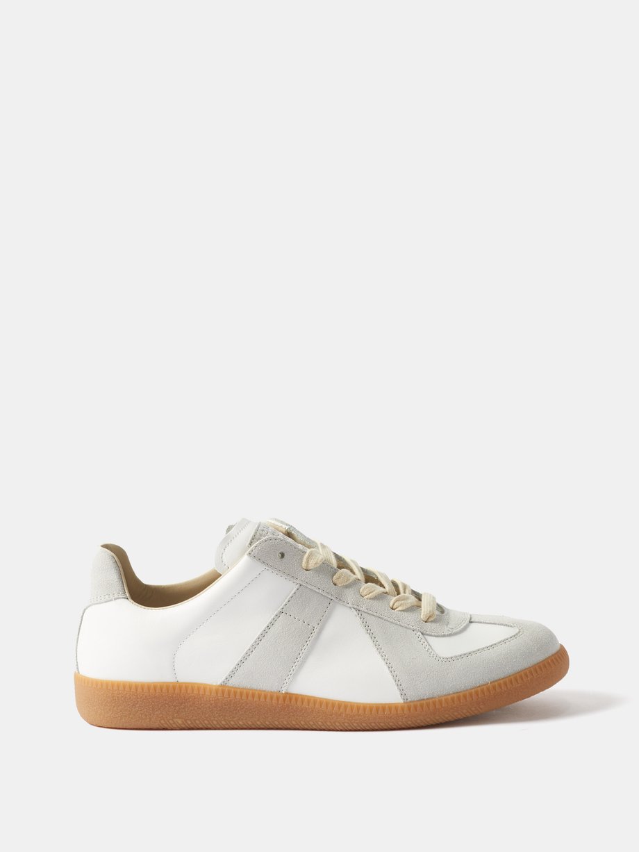 Grey Replica suede and leather trainers | Maison Margiela