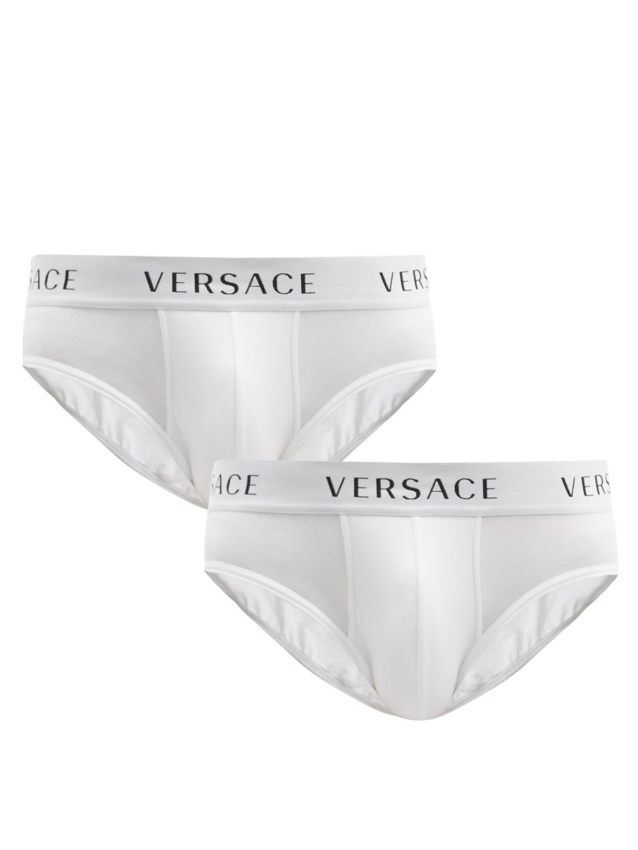 Versace Ensemble de deux slips en coton mélangé