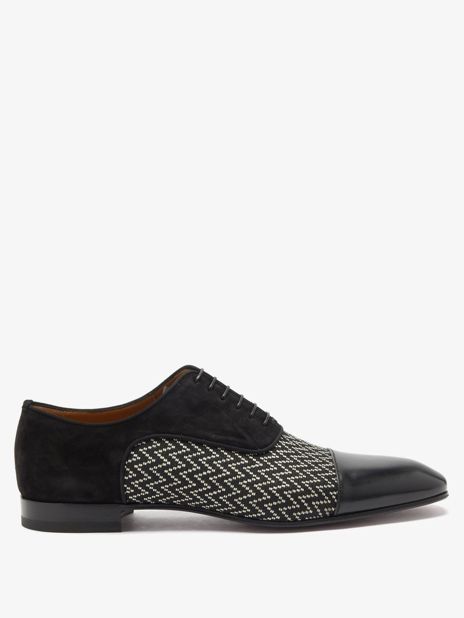 Black Greggo chevron-jacquard oxford shoes | Christian Louboutin ...