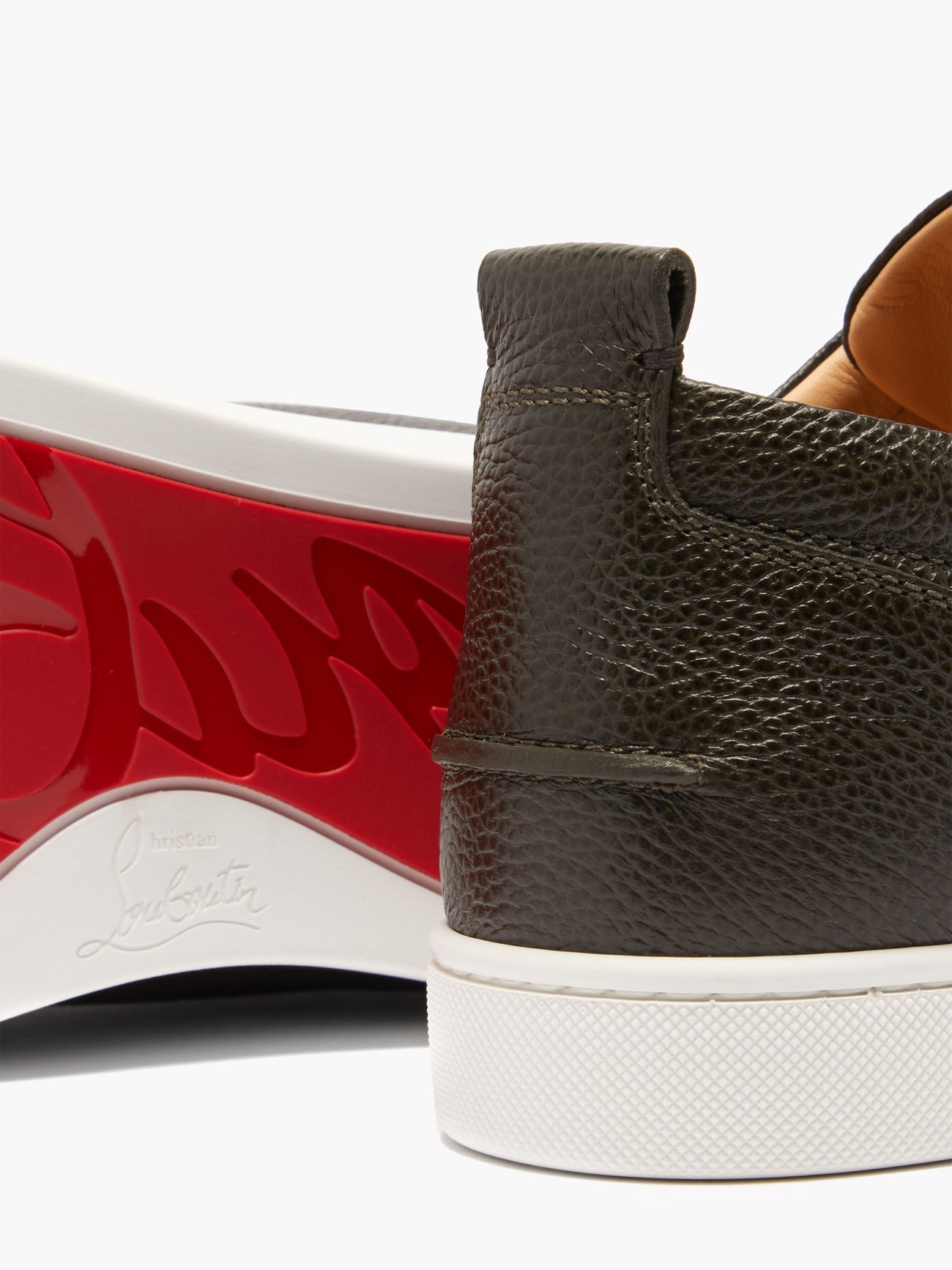 Men's Rantulow Red Sole Leather Low-Top Sneakers