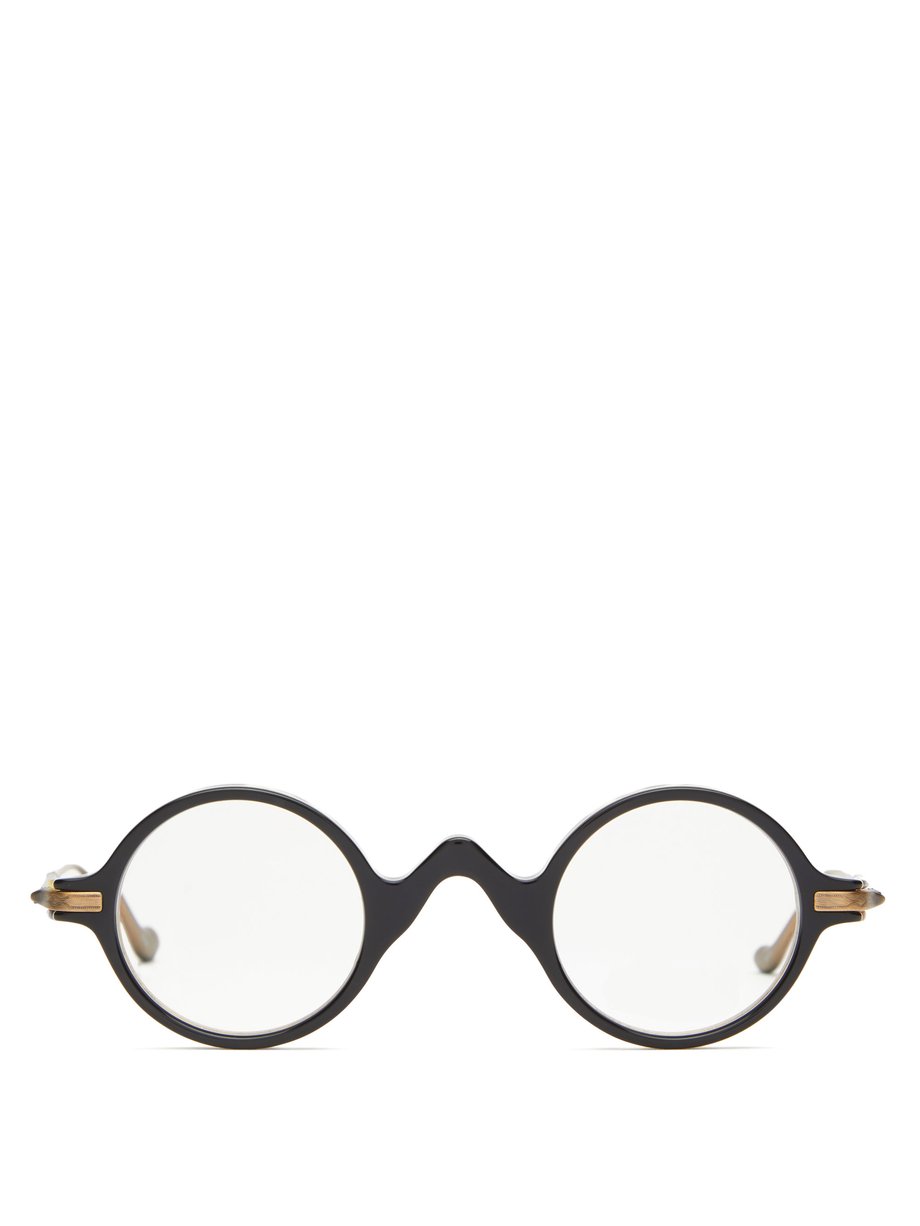 Black Round acetate and titanium glasses | Matsuda | MATCHESFASHION US