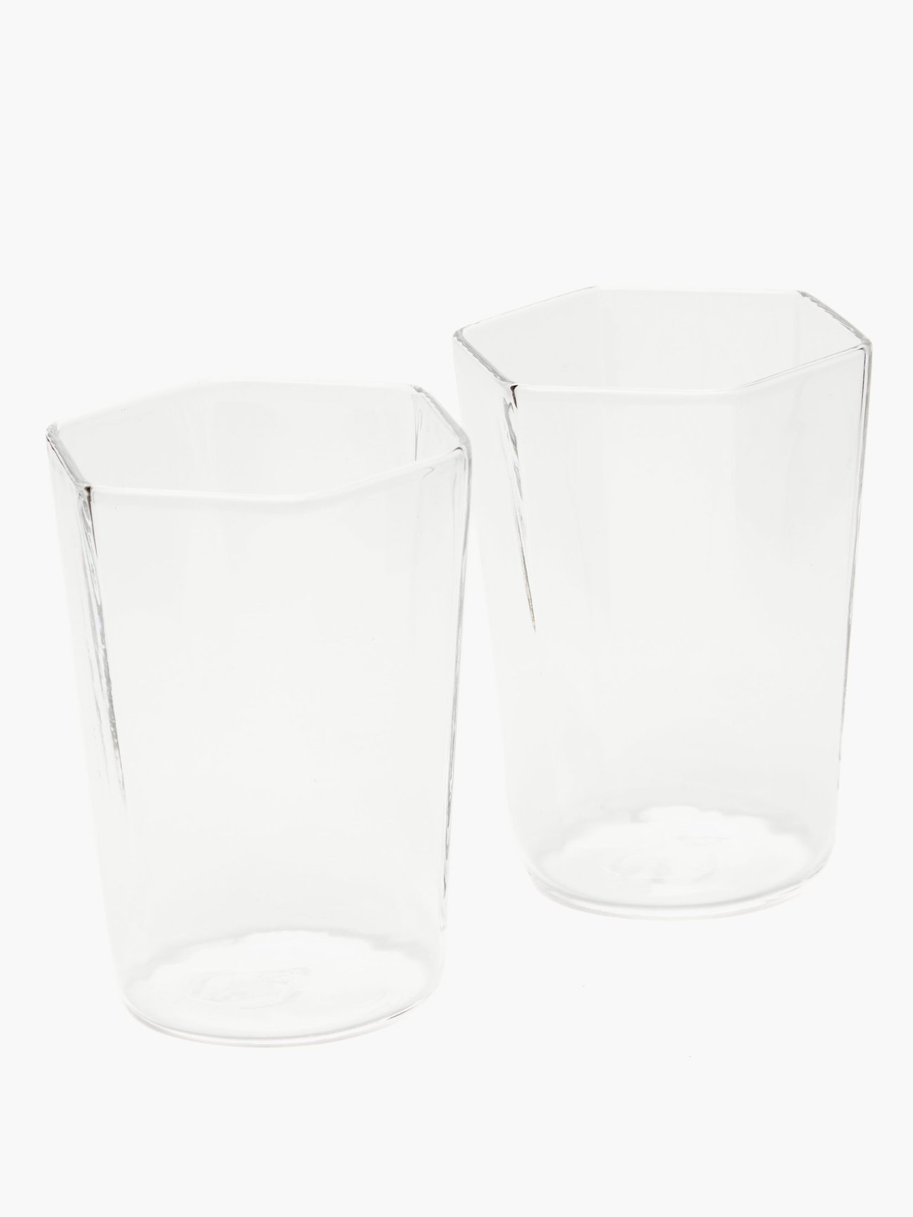 2 Set Textured Glassware Cups Ombré Cobalt Blue Water Glasses With Hexagon  Shape