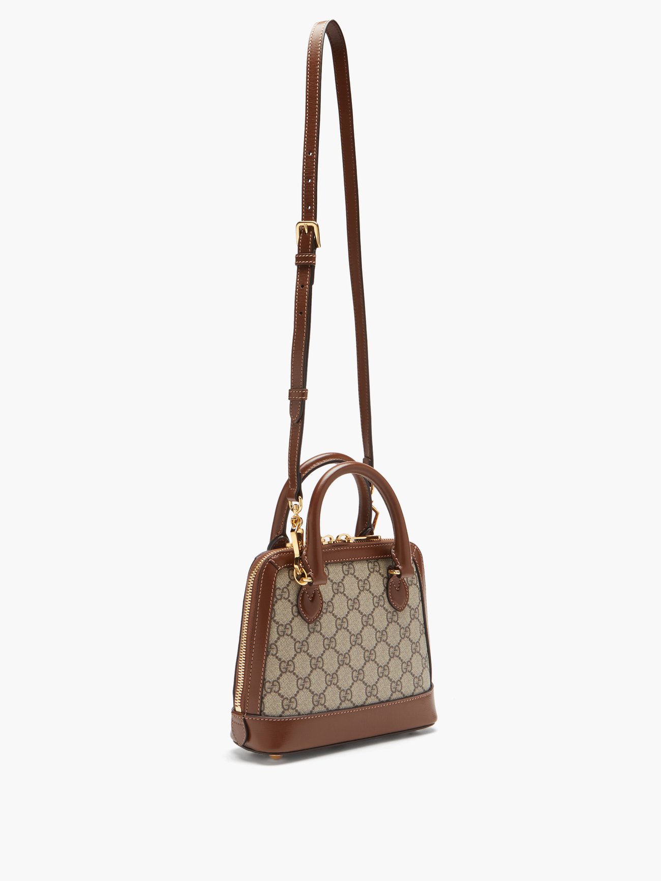 Gucci Horsebit 1955 Mini Leather-trimmed Shoulder Bag - Beige