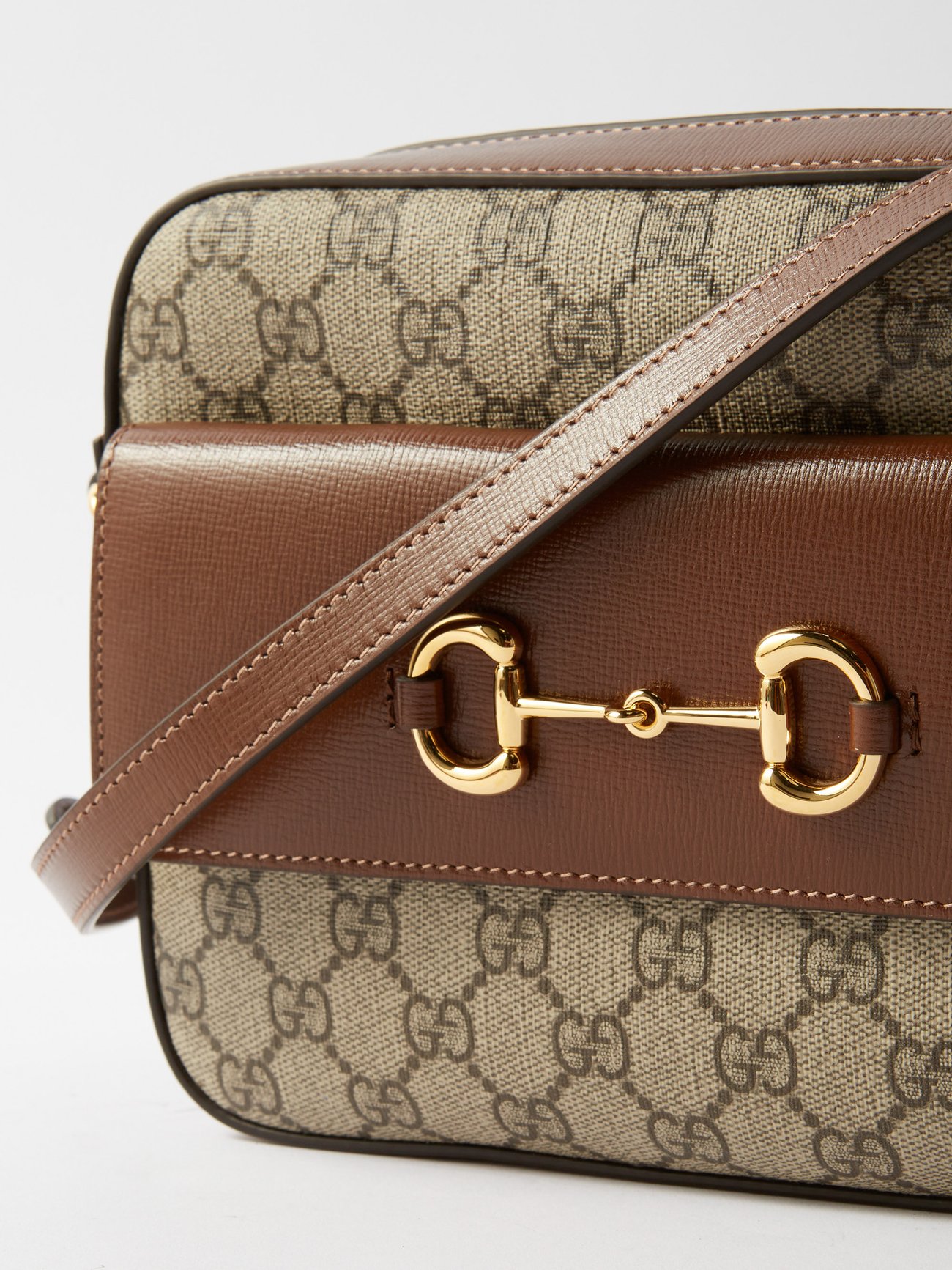 Gucci Horsebit 1955 Small Shoulder Bag, Brown, Leather