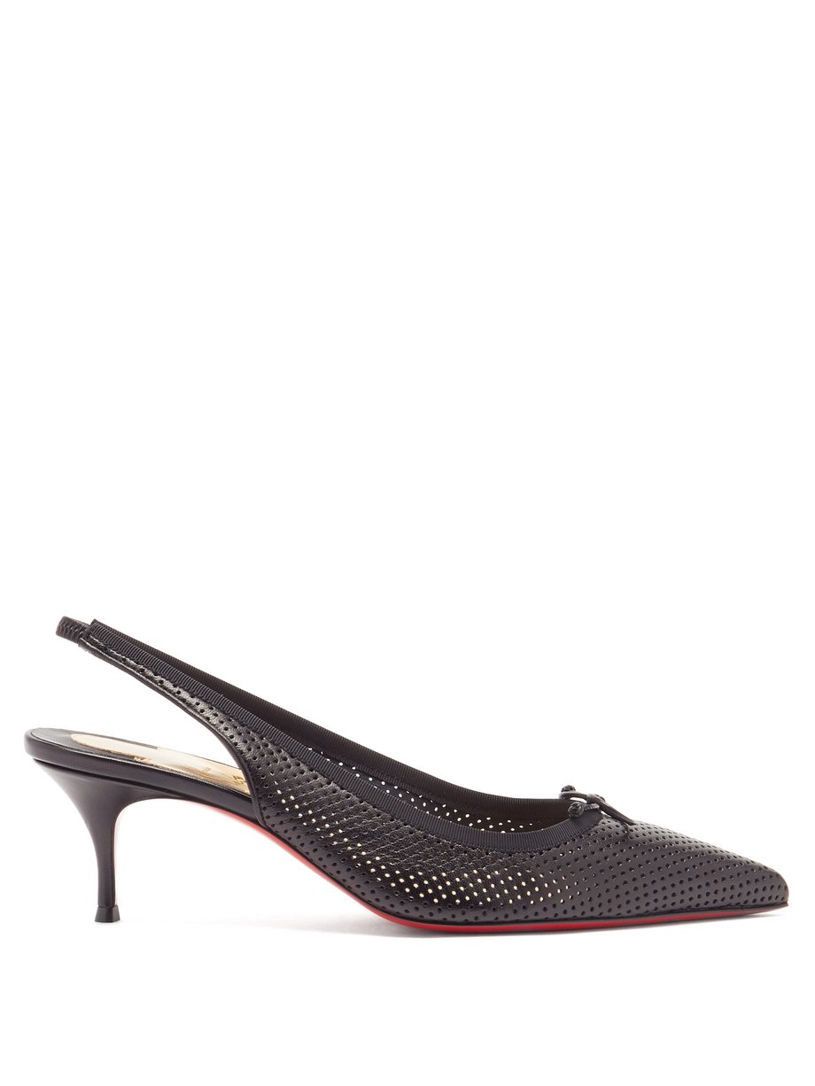 Christian Louboutin Hall Sling 55 perforated-leather slingback pumps