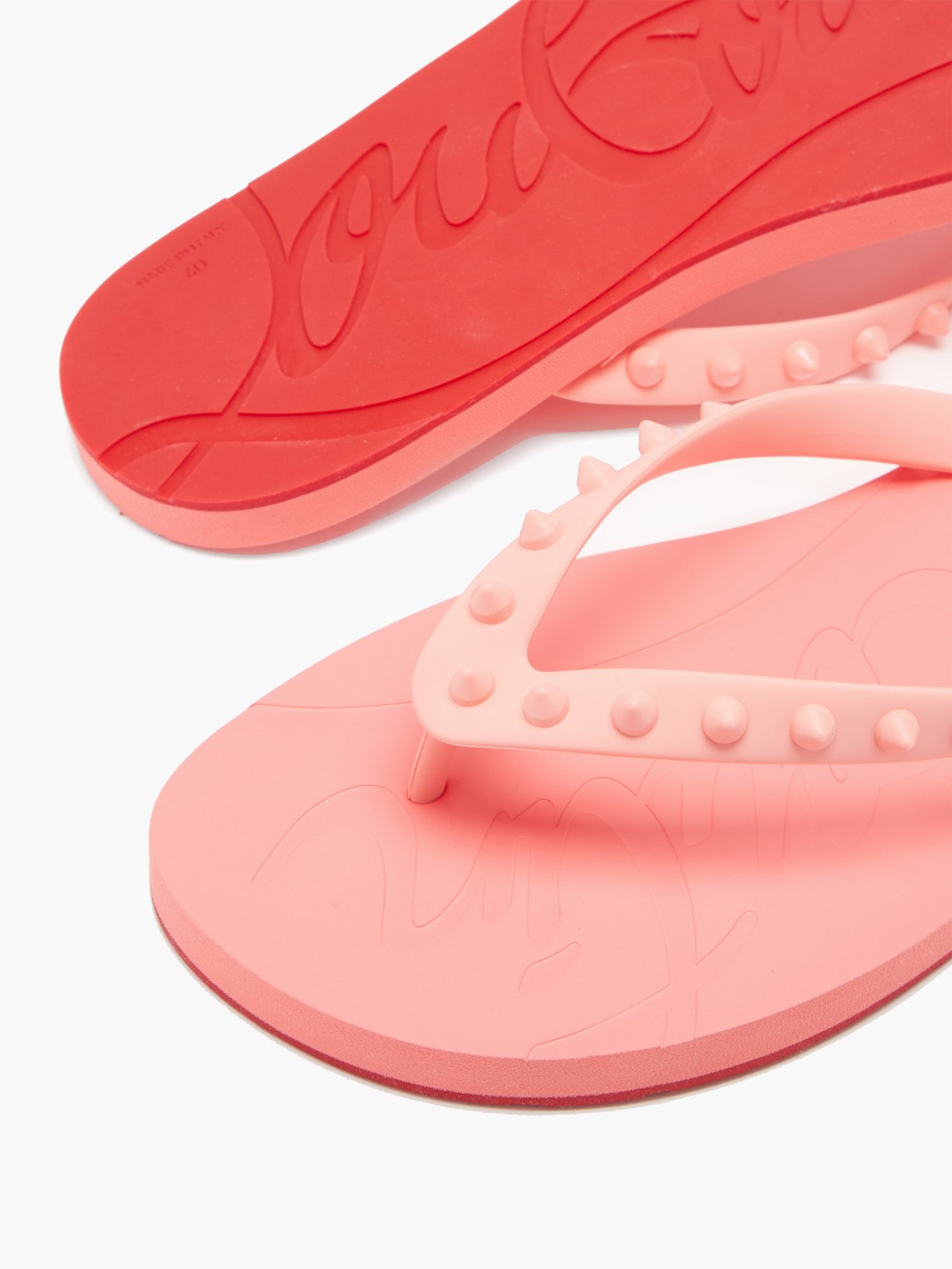 Flip flops Christian Louboutin Pink size 39 EU in Rubber - 27455917