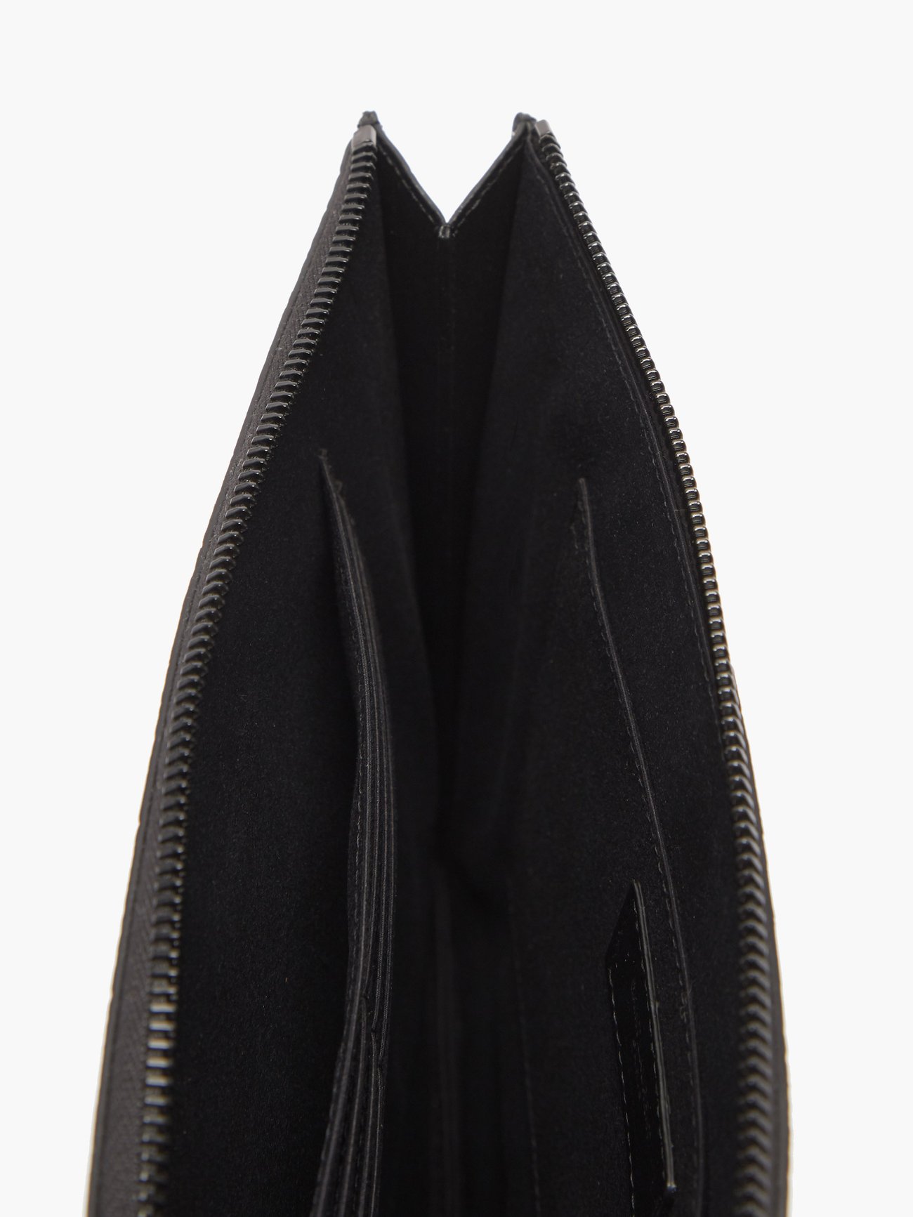 Saint Laurent Ysl-plaque Crocodile-effect Leather Pouch In Schwarz