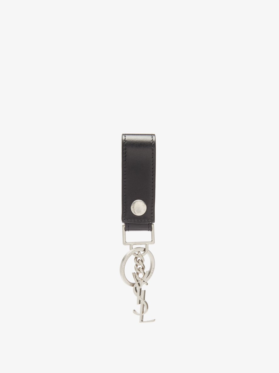 Saint Laurent Leather Logo Key Ring
