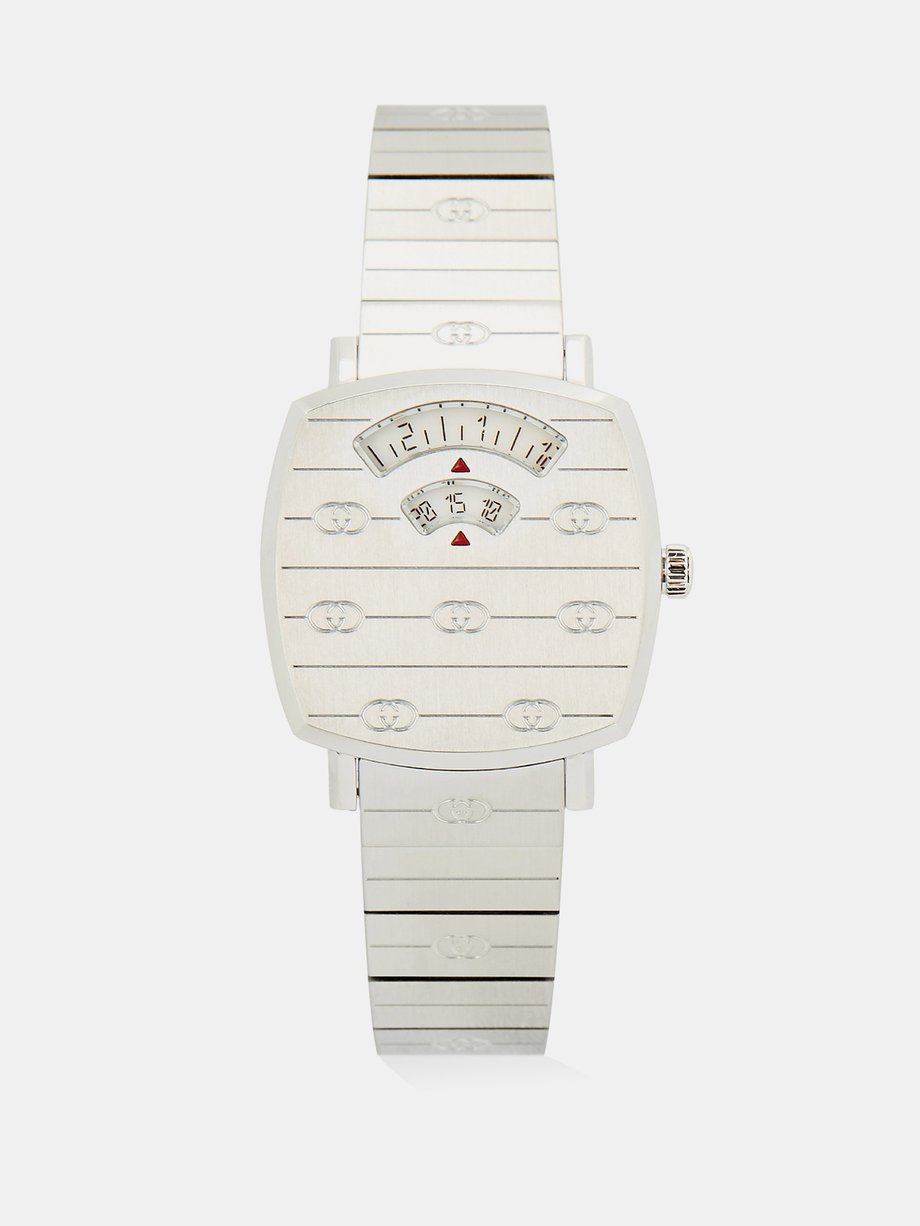 Silver Grip two-window stainless-steel watch | Gucci | MATCHESFASHION US