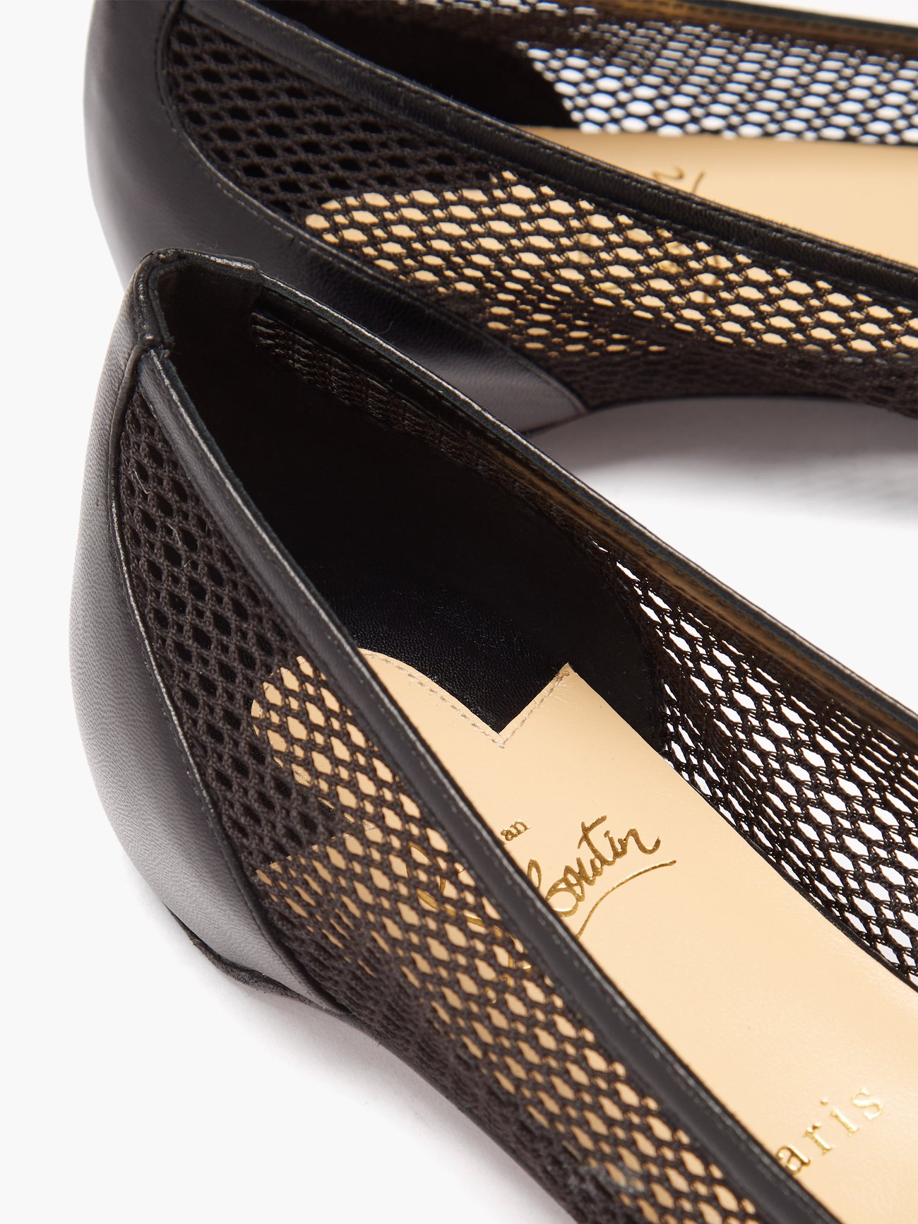 Christian Louboutin Black Goldoflat Flats - Ann's Fabulous Closeouts