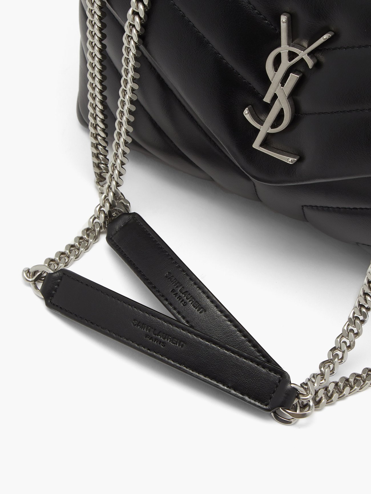 Saint Laurent Black Small Loulou Matelassé Leather Shoulder Bag 