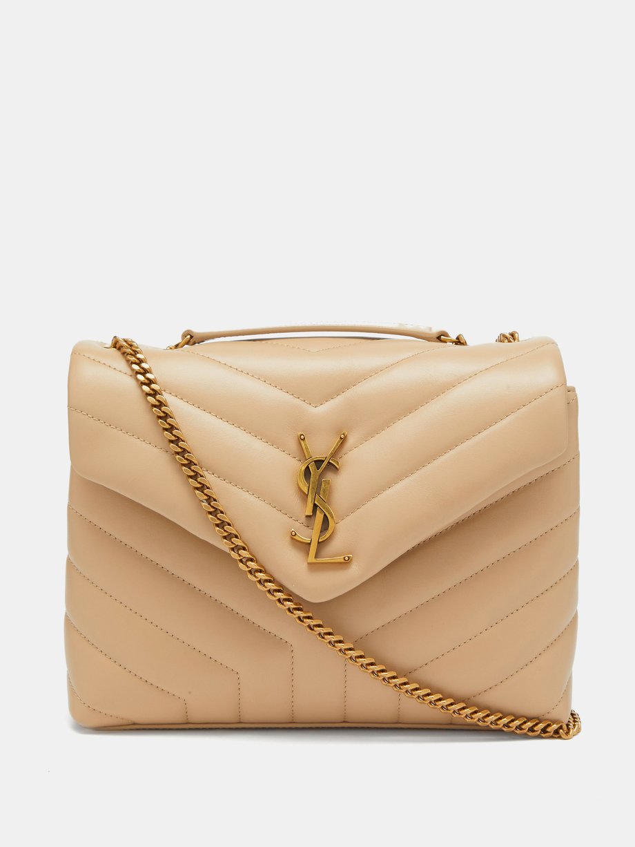 Neutral Loulou small quilted leather shoulder bag, Saint Laurent