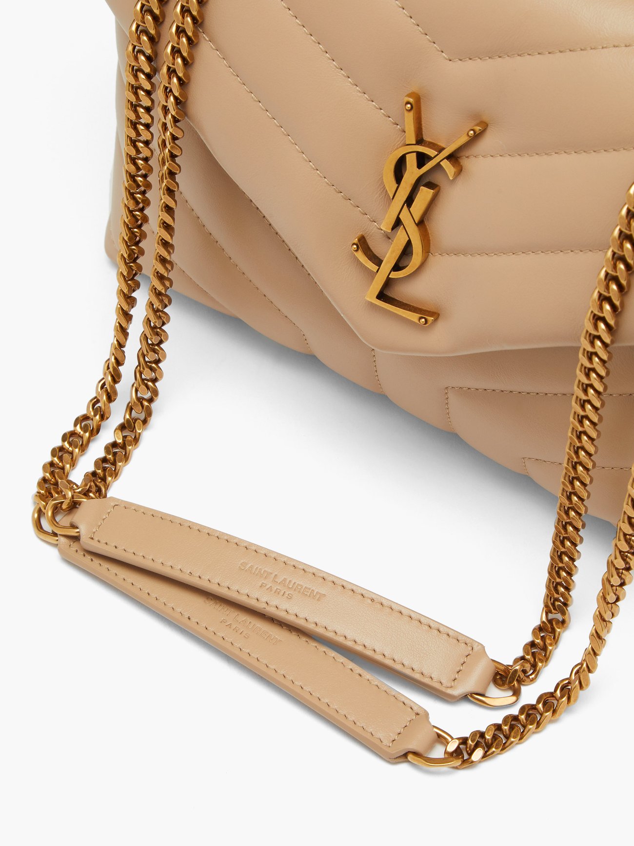 Saint Laurent Women's Loulou Cream Quilted & Padded Leather Small Bag | by Mitchell Stores