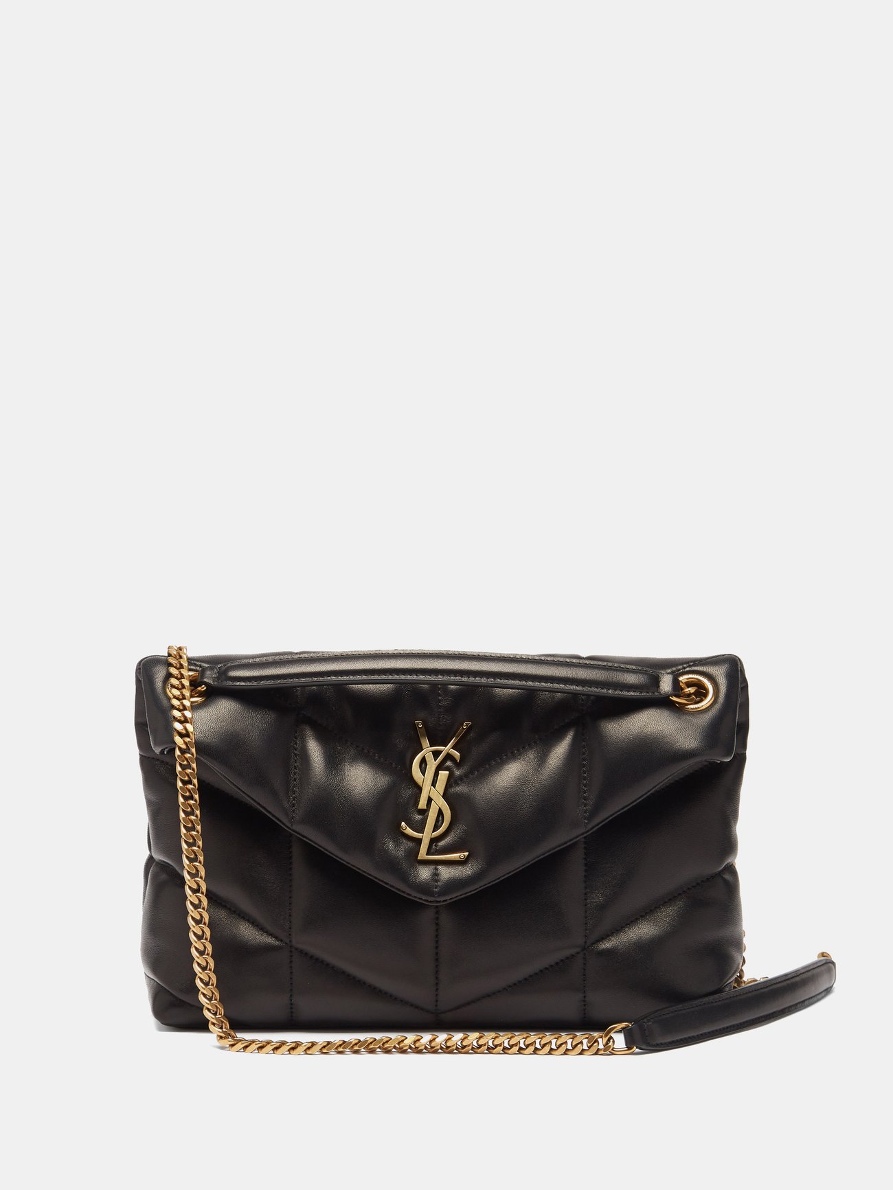 Saint Laurent Loulou Puffer Small Quilted Leather Clutch - Black