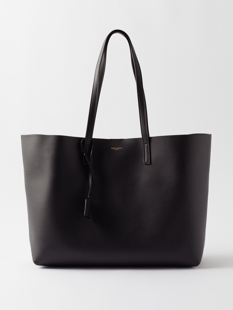 Saint Laurent Leather Shopping Bag in Gray