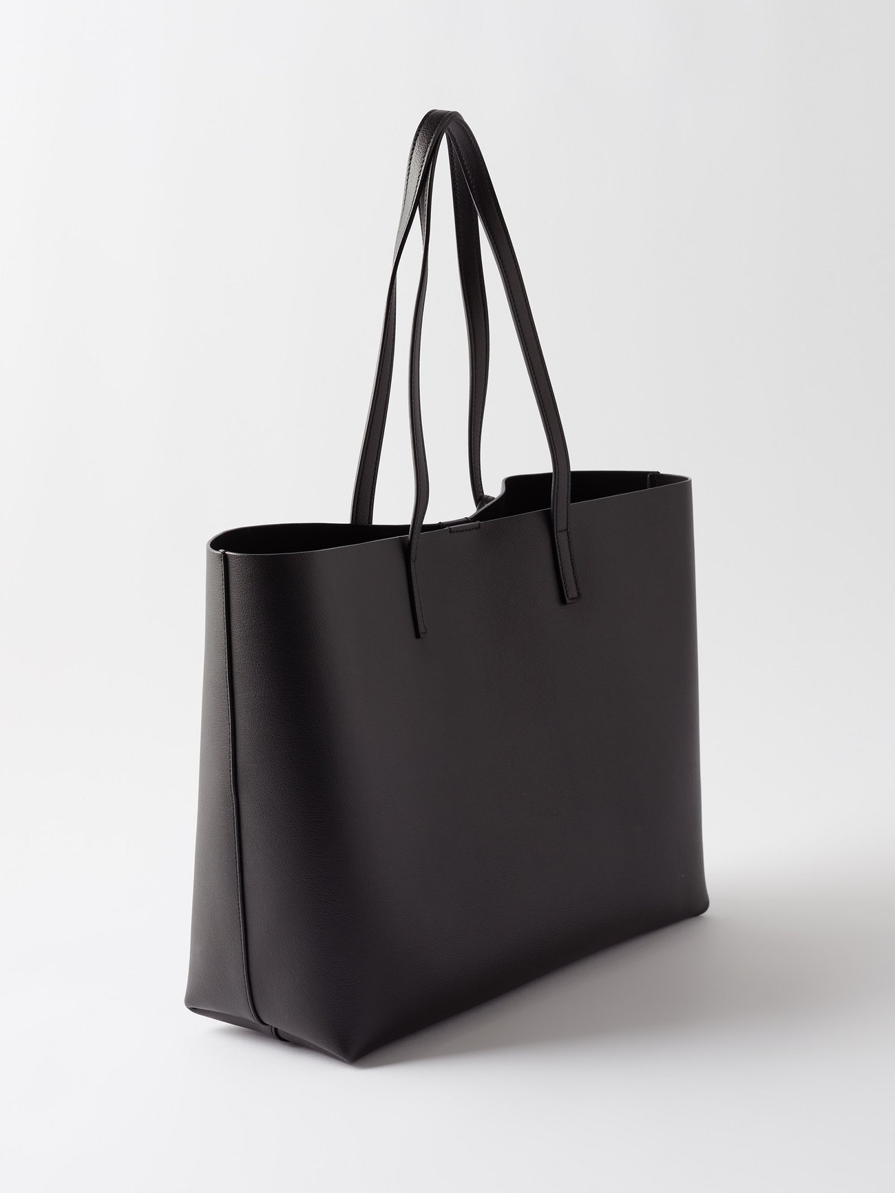 YVES Saint Laurent Black Leather East/West Shopping Tote Bag-US