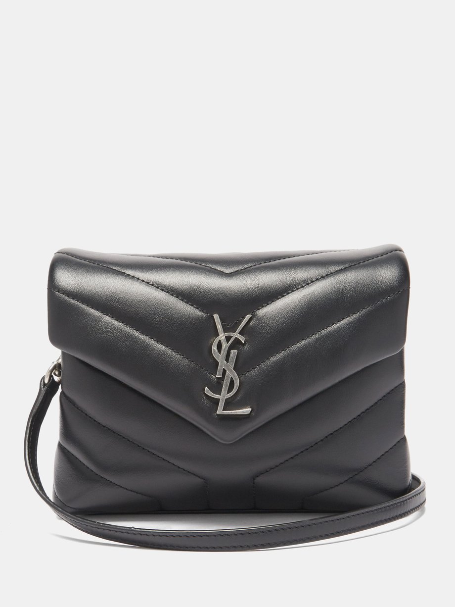 Loulou puffer leather crossbody bag Saint Laurent Black in Leather