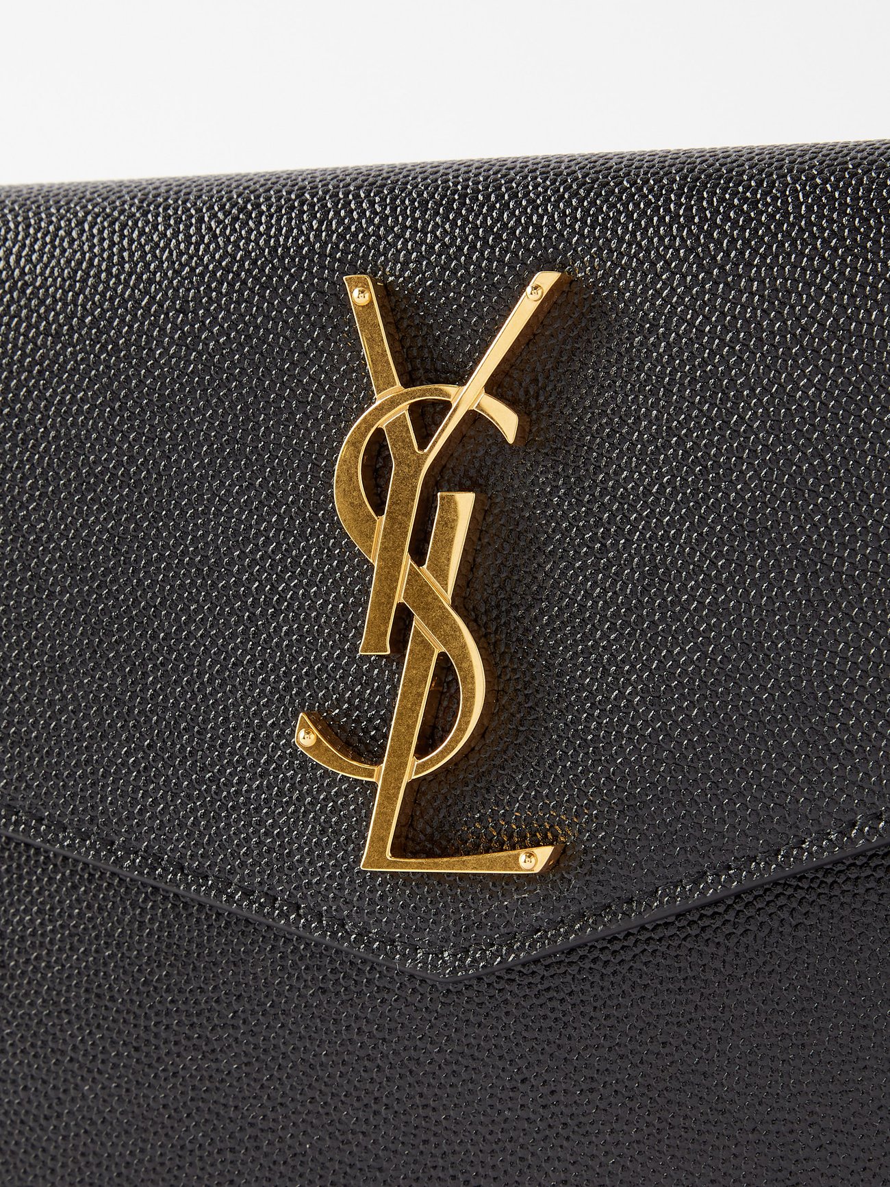 YSL UPTOWN POUCH IN BLACK WITH GOLD METAL FINISH