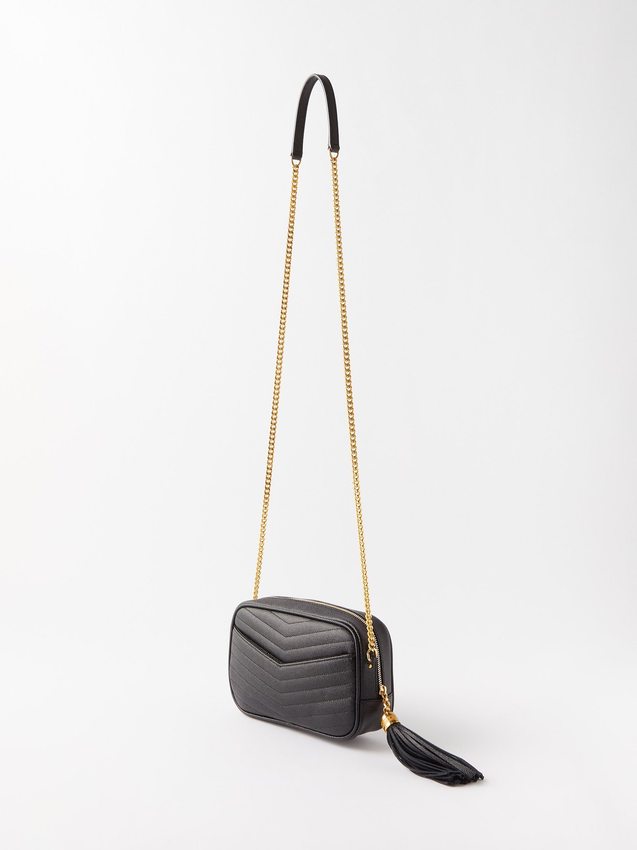 Saint Laurent Lou Mini Matelasse Leather Shoulder Bag - Women - Black Cross-body Bags