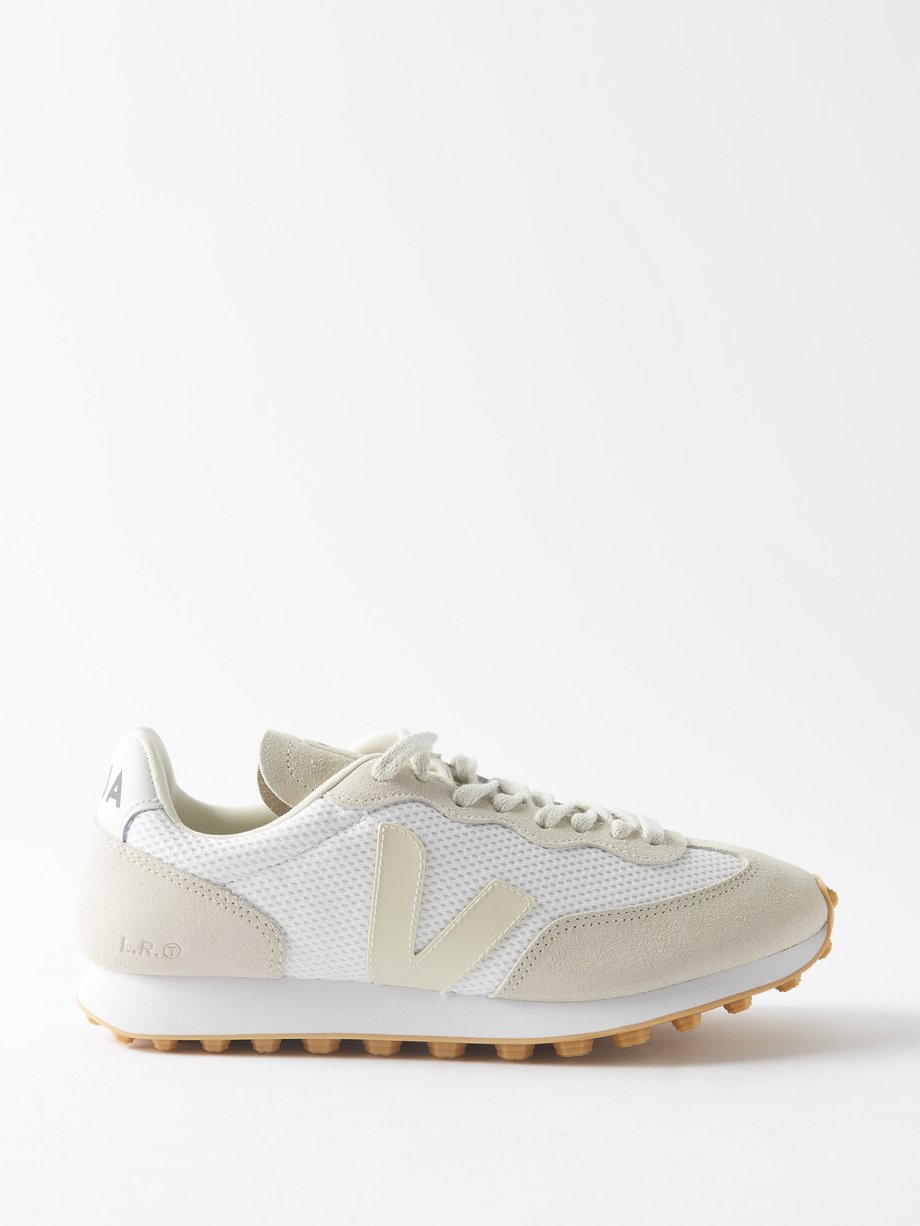 Veja Rio Branco suede-panelled mesh trainers