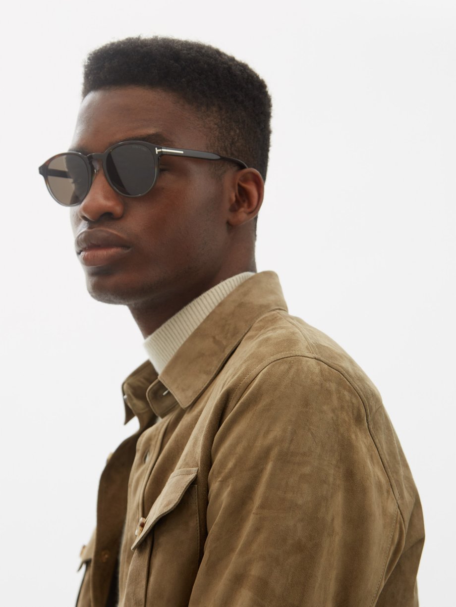 Brown Round acetate sunglasses | Tom Ford | MATCHESFASHION US
