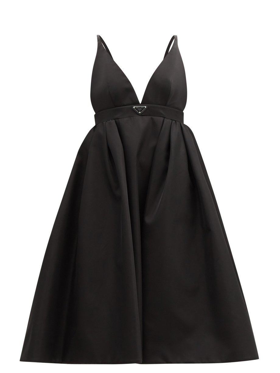 Black Triangle logo-plaque Re-Nylon dress | Prada | MATCHESFASHION UK