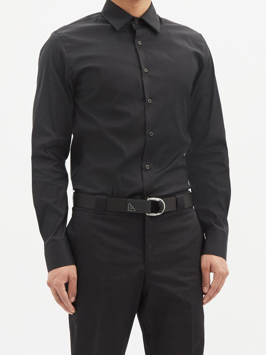 Black Cotton-blend poplin shirt | Prada | MATCHESFASHION UK