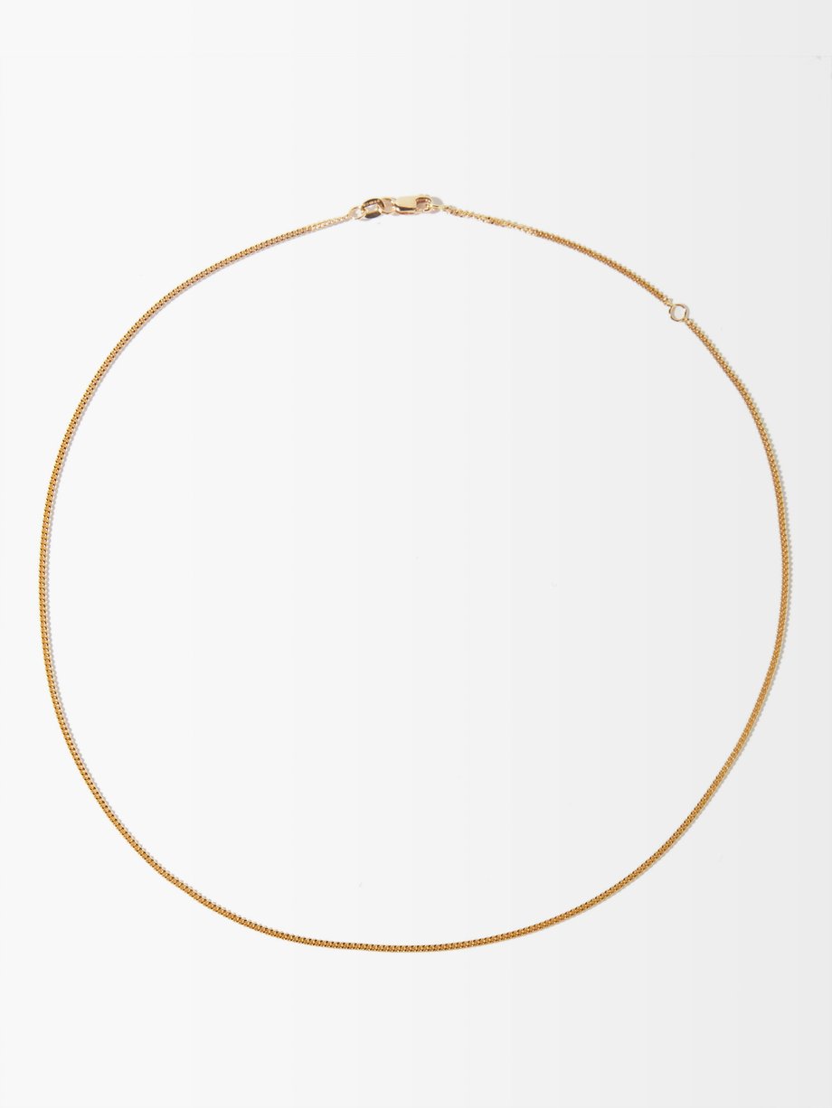 Gold No. 40 18kt gold curb-link chain necklace | Jade Trau ...