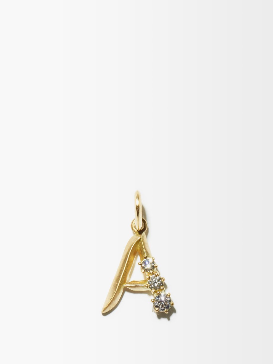 Jade Trau Diamond & 18kt gold initial charm (A-M)