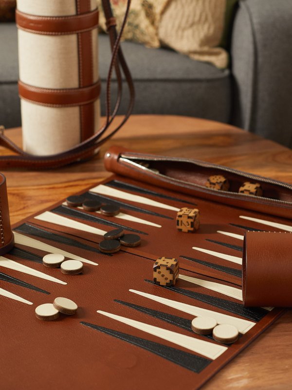 Métier Leather backgammon set