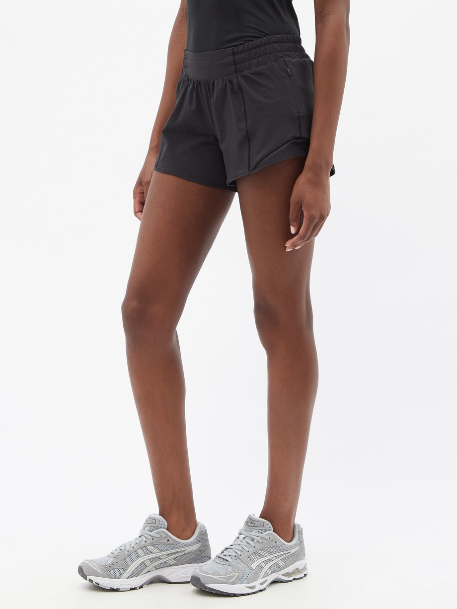 Lululemon Shorts 4 Womens Black Zipper Side Pocket Lined Running