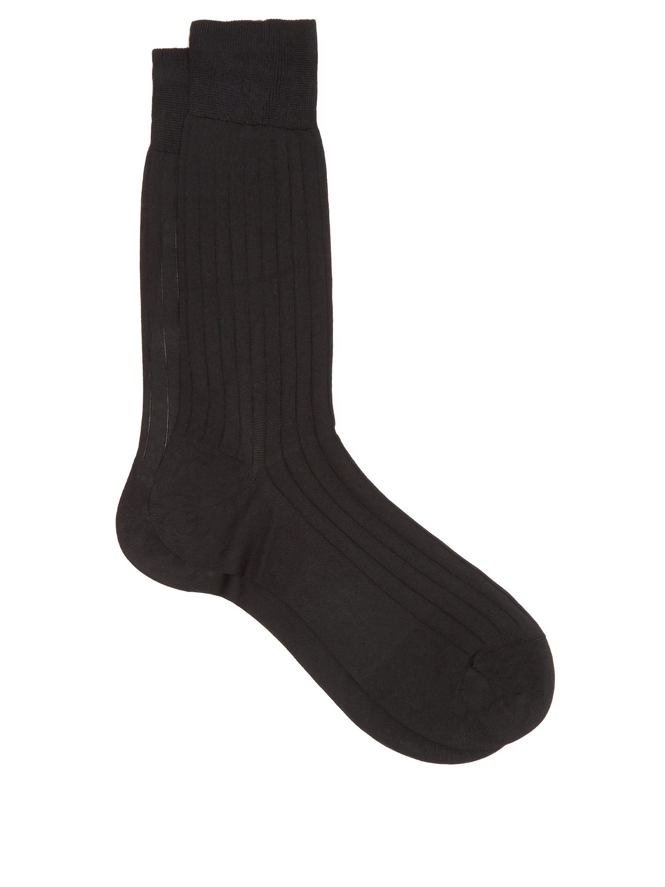 Asberley rib-knitted silk socks