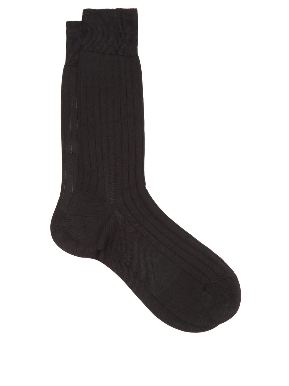 Pantherella Asberley rib-knitted silk socks
