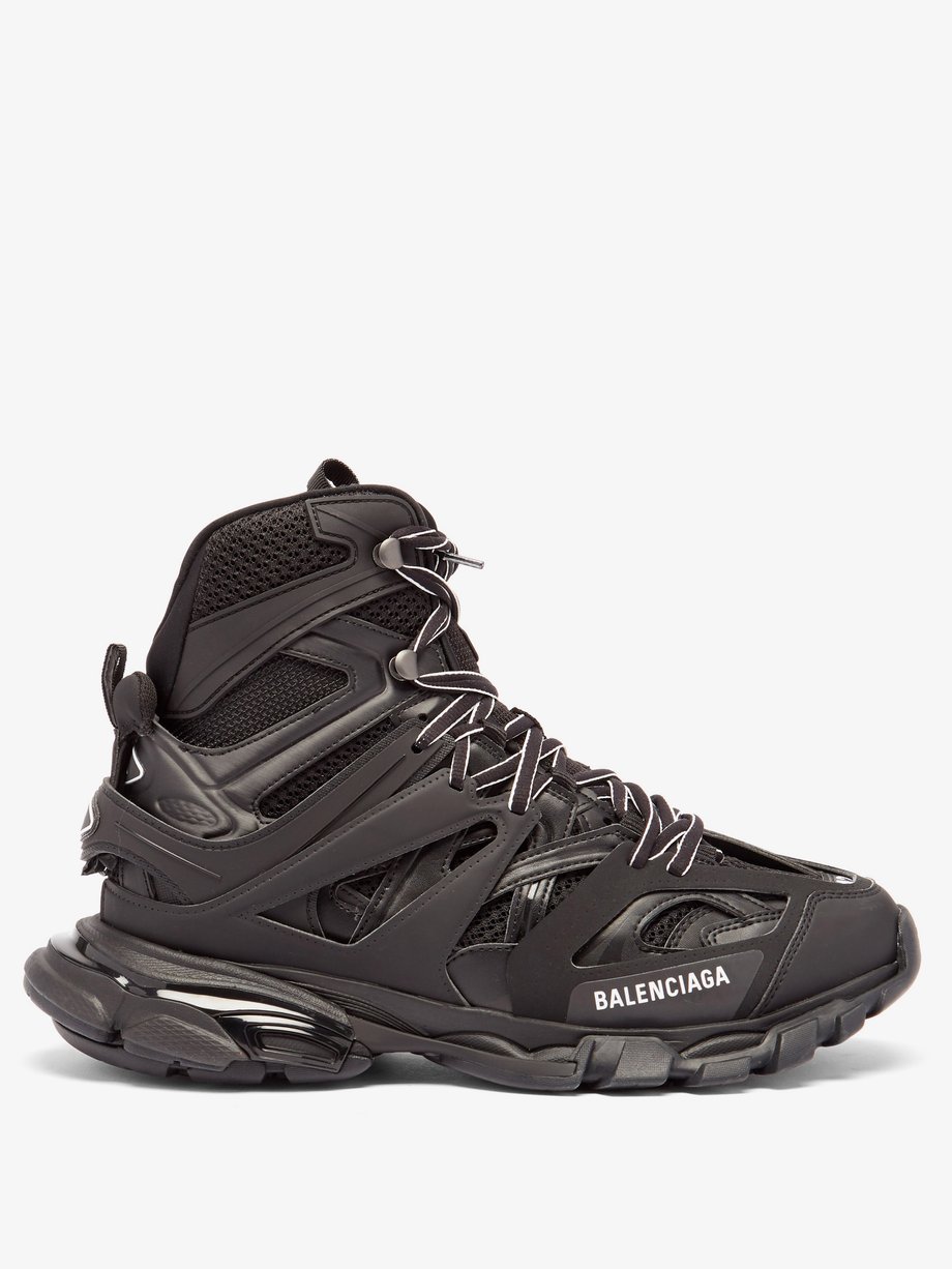 Black Track Hike panelled faux-leather boots | Balenciaga ...