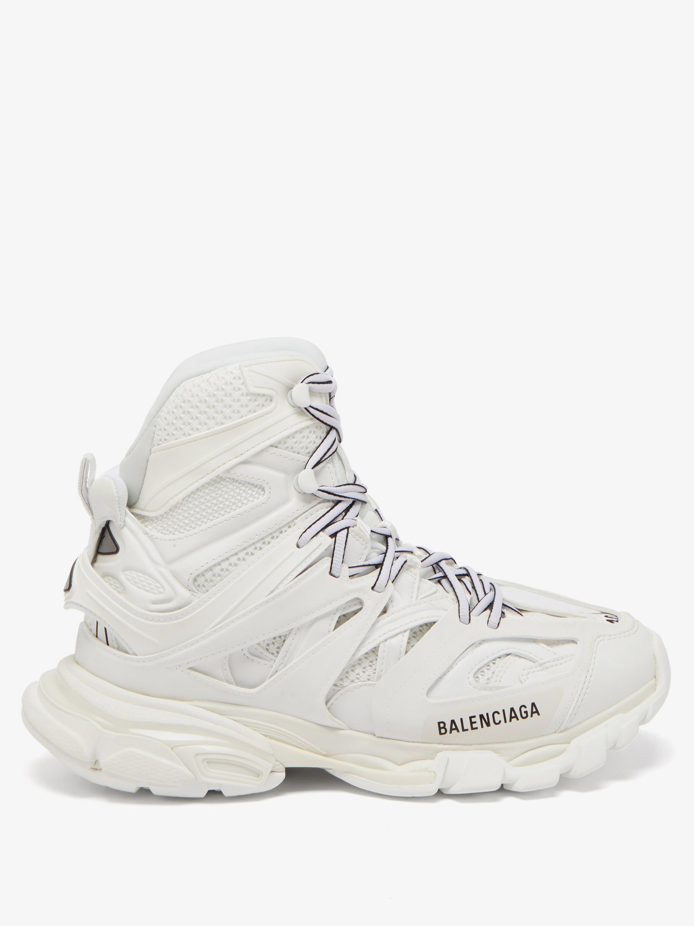 Balenciaga Monochrome Perforated HighTop Trainers in White  Lyst