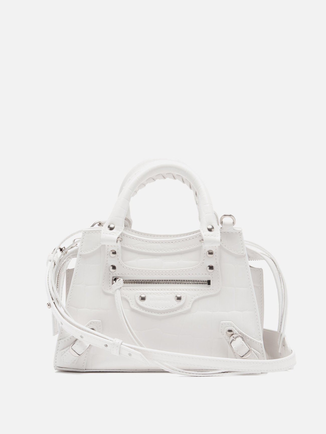 Creep Vær forsigtig Frosset White Neo Classic City crocodile-effect leather bag | Balenciaga |  MATCHESFASHION US