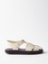 Grained-leather fisherman sandals