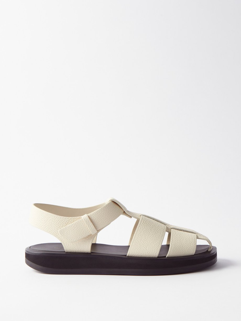 The Row Grained-leather fisherman sandals