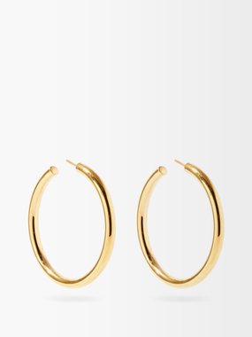 Otiumberg Large recycled 14kt gold-vermeil hoop earrings