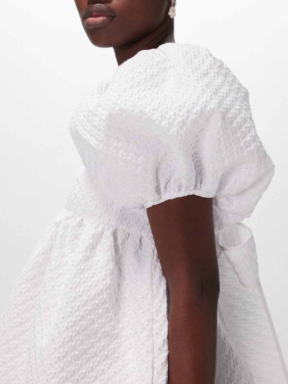 White Edition Tilde puff-sleeved cloqué dress | Cecilie Bahnsen 