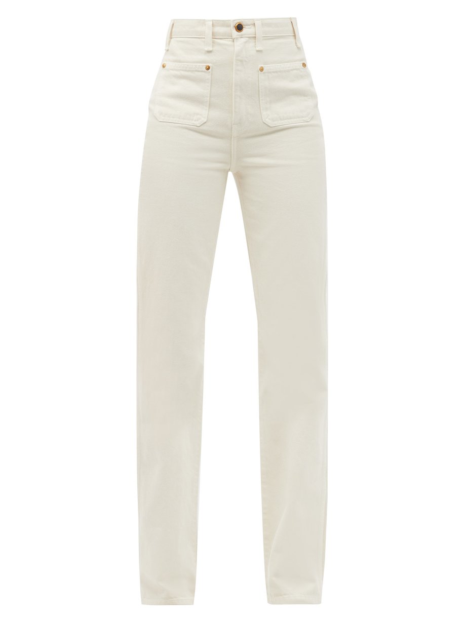 White Isabella high-rise straight-leg jeans | Khaite | MATCHESFASHION UK