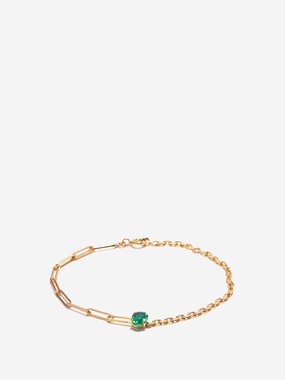 Yvonne Léon Emerald & 18kt gold bracelet