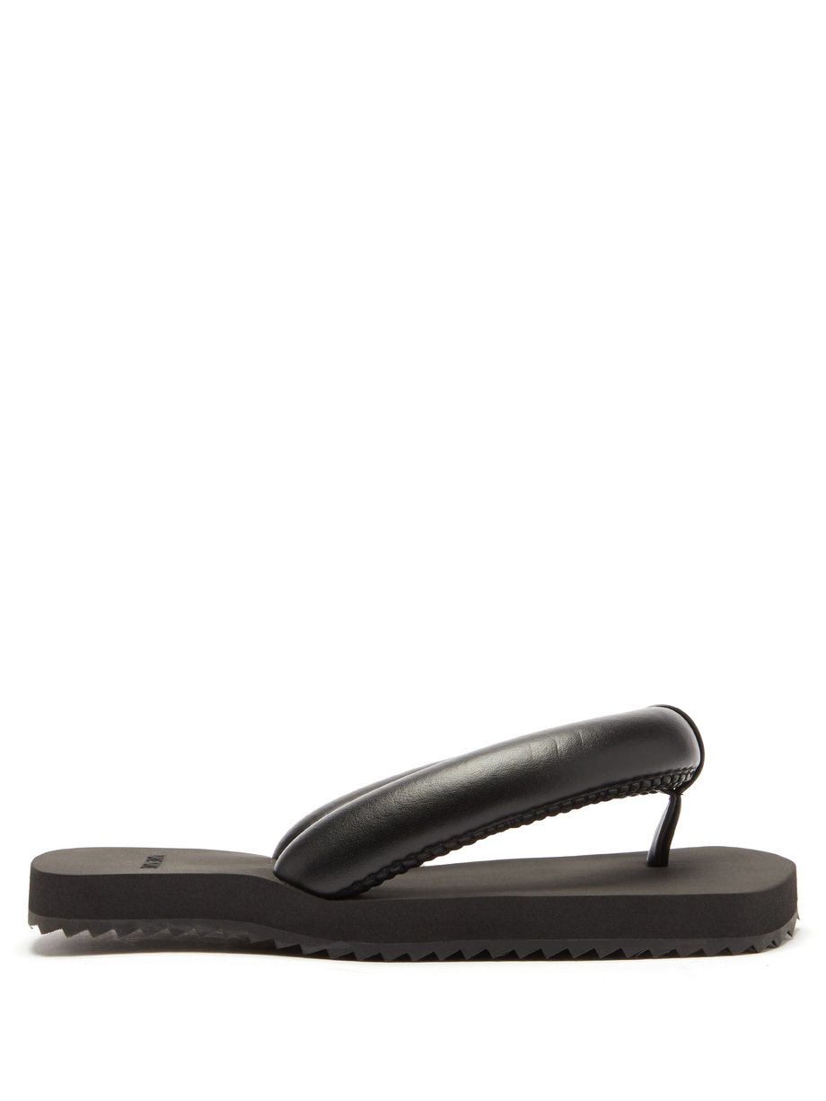 Black Suki padded faux-leather flip flops | YUME YUME | MATCHESFASHION AU