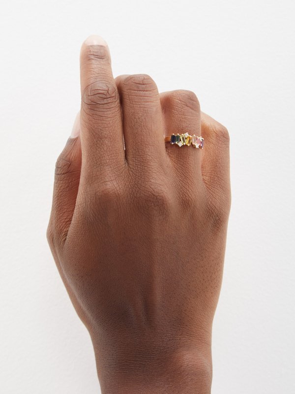 Suzanne Kalan Amalfi Wave Band diamond & 14kt gold ring