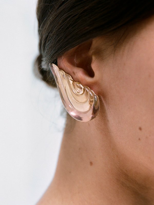 Fernando Jorge Gleam morganite & 18kt rose-gold clip earrings
