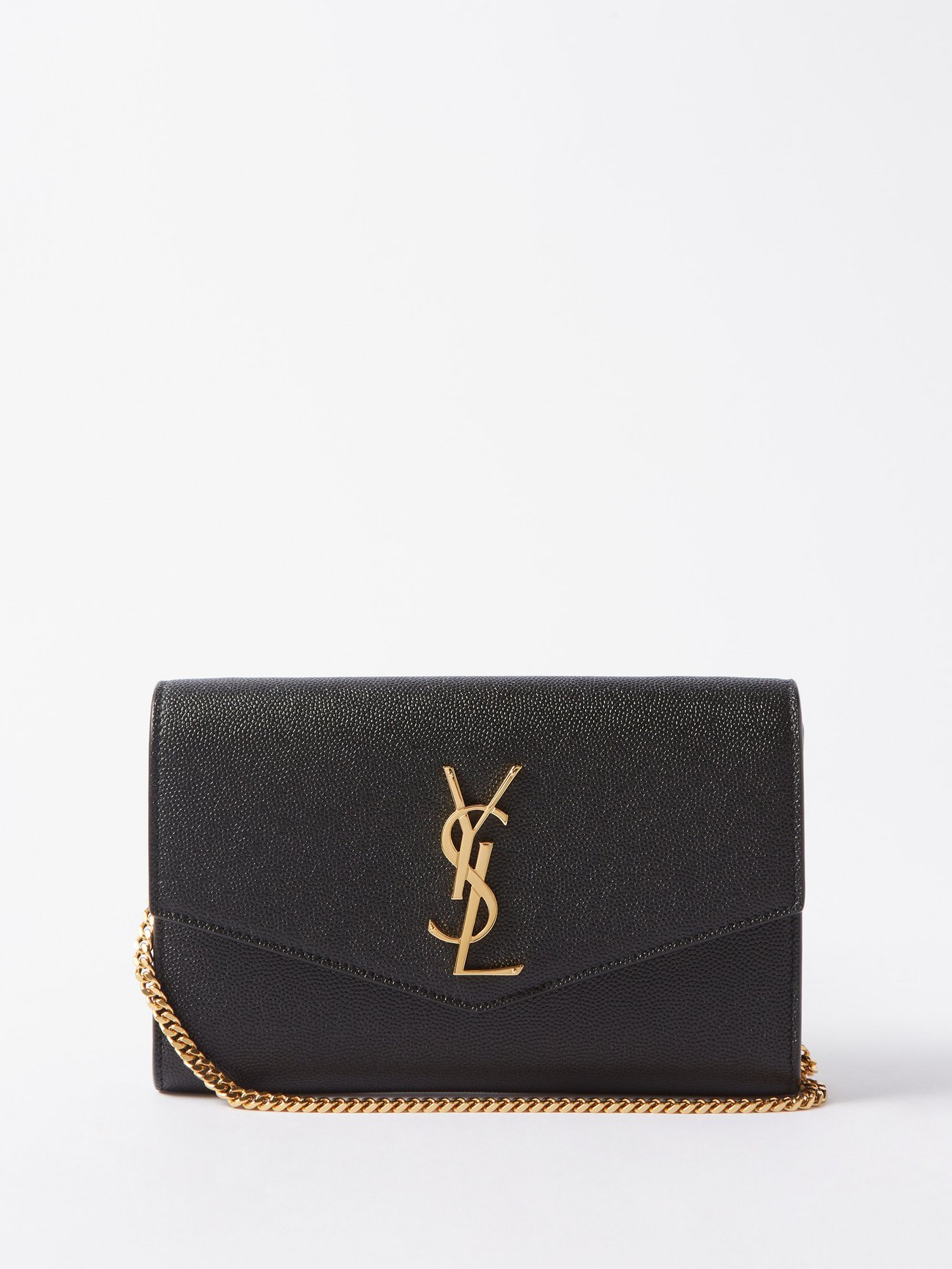 Black Uptown YSL-logo leather cross-body bag