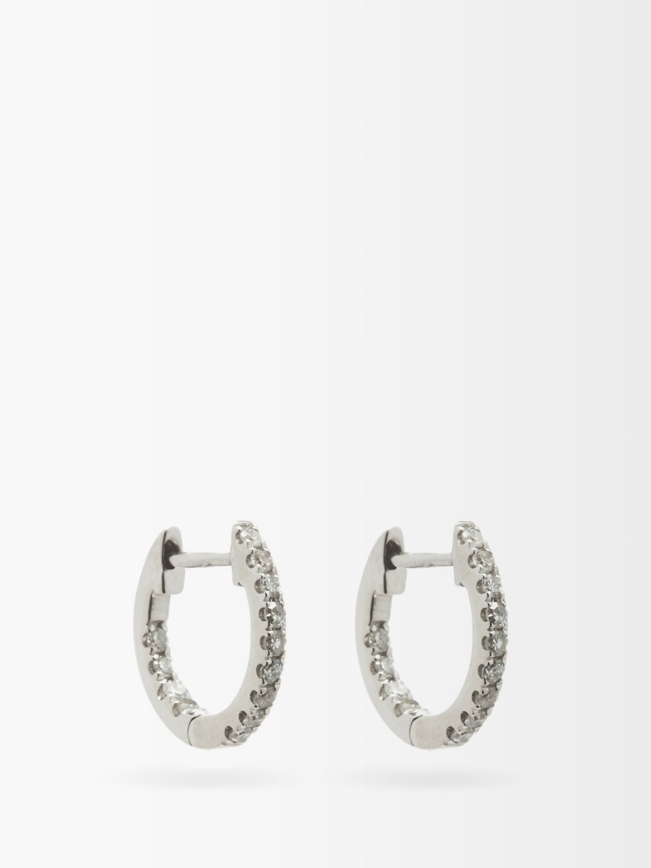 Rosa De La Cruz Diamond & 18kt white gold hoop earrings