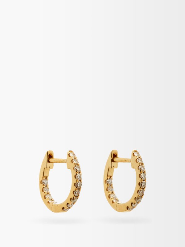 Rosa De La Cruz Diamond & 18kt gold hoop earrings